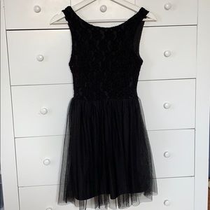 Black lace tulle dress